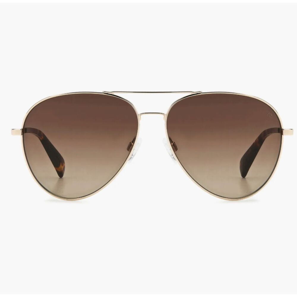 Rag & Bone 59mm Aviator Sunglasses Gold Havana Brown Gradient